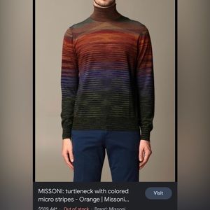 Super cute missoni turtleneck light knit sweater. Perfect for the fall 🥰 size m